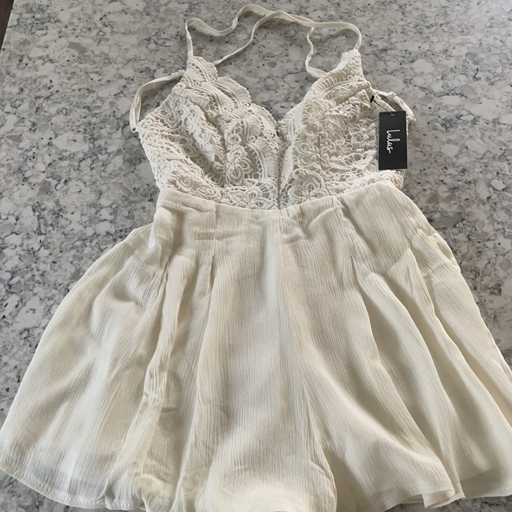 Lulus Ivory Lace Romper XS - Picture 5 of 10